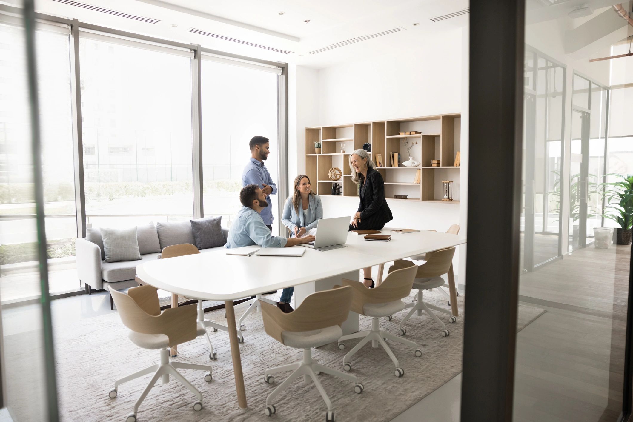 Leadership team meeting in a modern office